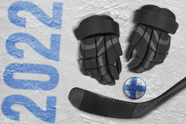 istock Stick, puck and hockey gloves 1389742100