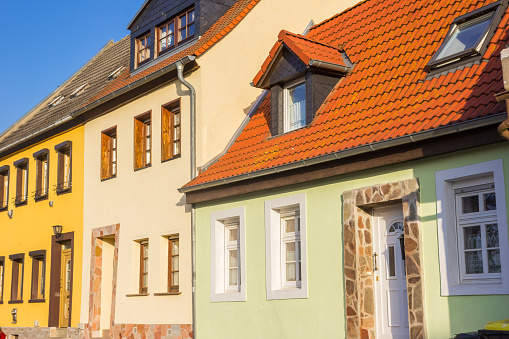 Colorful old houses in the historic center of Bernburg