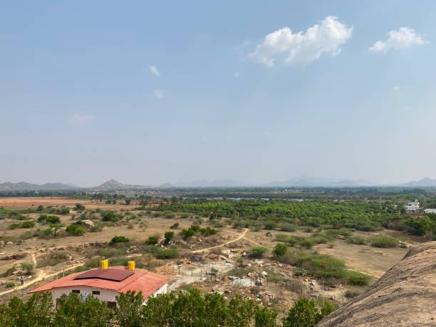istock Aerial view from mountain rural area with sky and mountain background 1389745076