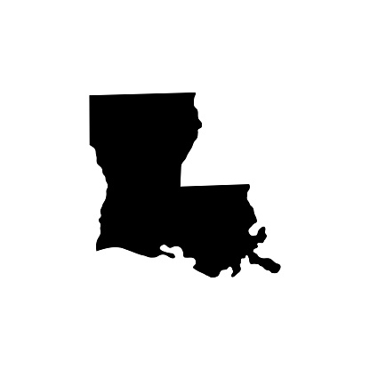 High quality outline map of Louisiana is a state of United States. Vector illustration.