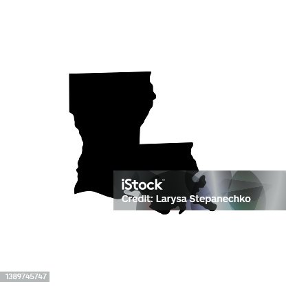 istock High quality outline map of Louisiana is a state of United States. Vector illustration. 1389745747