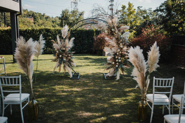 istock Rustic decor. Decoration for a special occasion. Everything is almost finished for ceremony. 1389746704