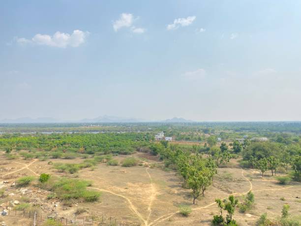 istock Areal view Rural village and sky background 1389748360