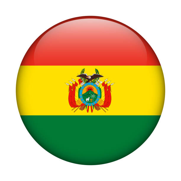 istock Bolivia National flag. Vector icon. Glass button for web, app, ui. Glossy banner. 1389751745