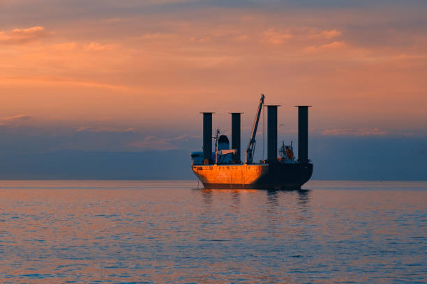 A ship used to transport wind turbine components