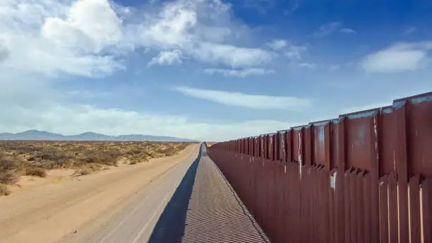 Photo of Drone View of the International Border Between Mexico and The United States