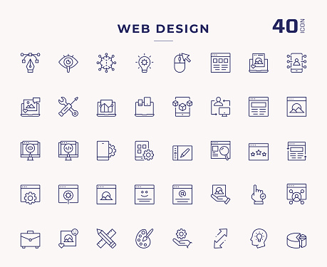 Web Design Editable Stroke Line Icons
