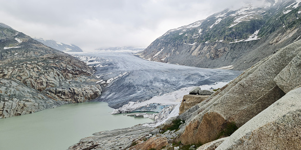 Glacier on the mountain landscape , beautiful nature background