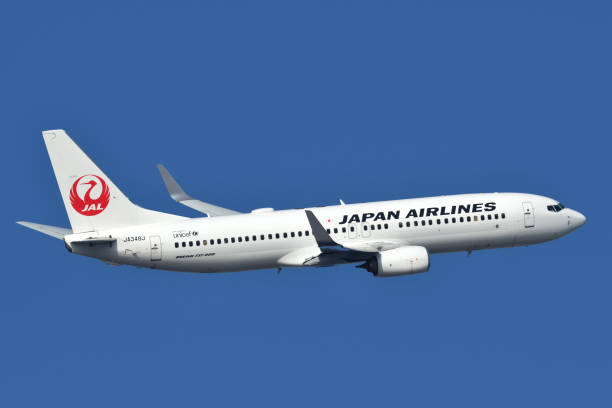 Japan Airlines (JAL) Boeing B737-800 (JA348J) passenger plane. Tokyo, Japan - March 05, 2022:Japan Airlines (JAL) Boeing B737-800 (JA348J) passenger plane. 737 stock pictures, royalty-free photos & images