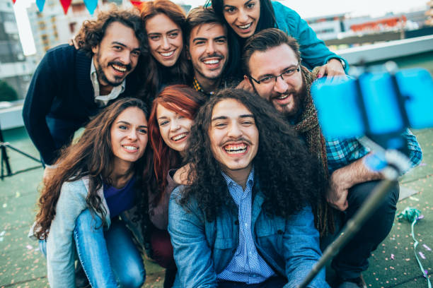 istock Taking selfie on the party 1389776665