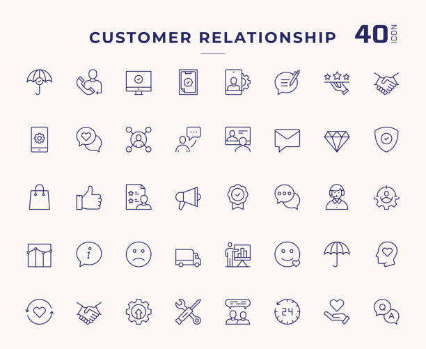 illustrations, cliparts, dessins animés et icônes de icônes de ligne de contour modifiables de la relation client - complaining