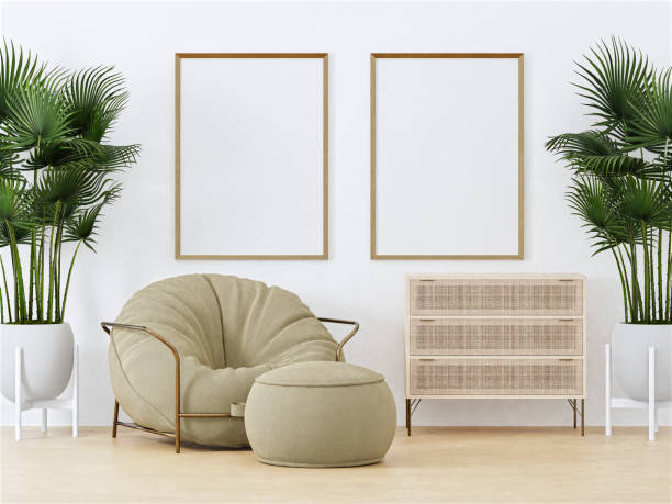 istock photo frame mockup in clean minimalist scandinavian room. 3d rendering 1389790515