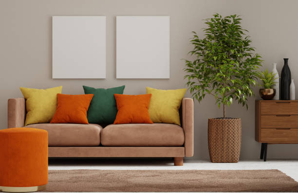 istock photo frame mockup in clean minimalist scandinavian room. 3d rendering 1389790574
