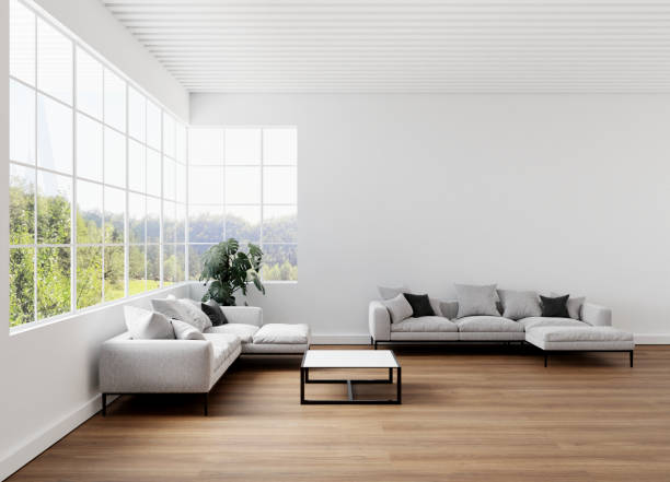 istock clean minimalist apartment with white wall and grey sofa 3d rendering 1389790585