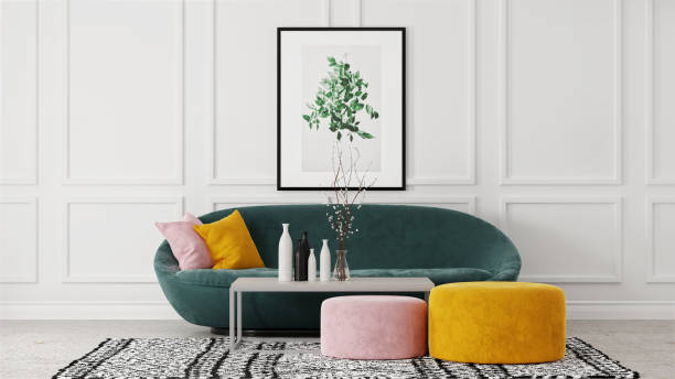 istock photo frame mockup in clean minimalist scandinavian room. 3d rendering 1389790633