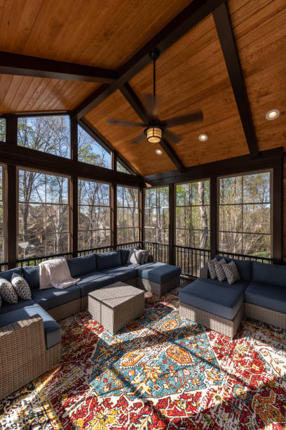 istock Modern Porch Enclosure in Springtime 1389791189