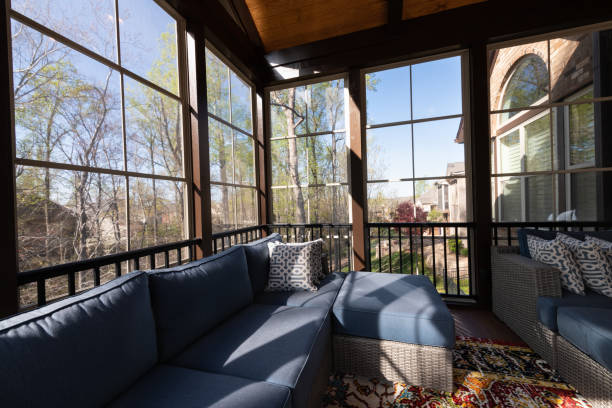 istock Modern Porch Enclosure in Springtime 1389791234