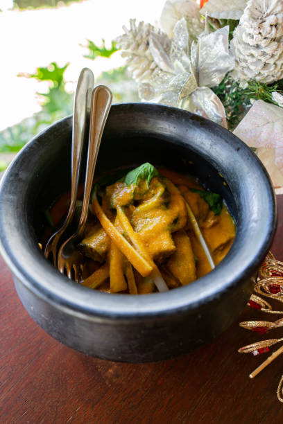 kare kare is a famous stew from the philippines a pot of slow cooked beef stripe with vegetables in peanut sauce also known as kare-kare pasteur institute stock pictures, royalty-free photos & images