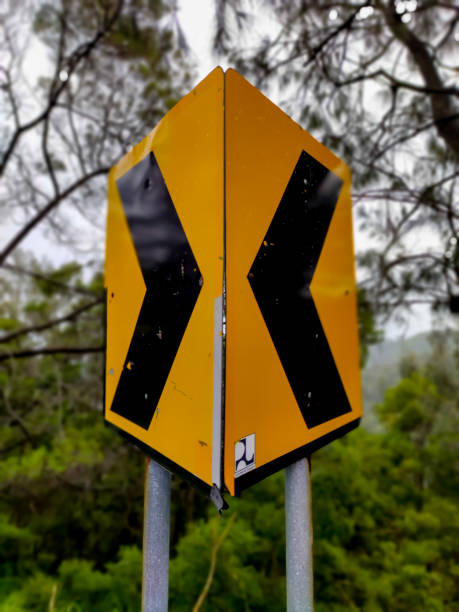 istock Dangerous turn left and turn right sign 1389802788