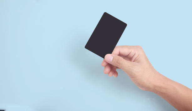 istock Hand holding virtual card with your 1389811520