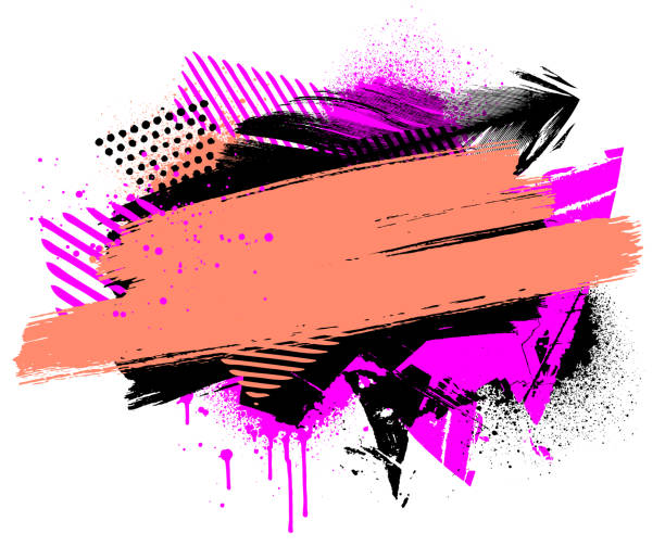 Pink modern grunge textures and patterns vector vector art illustration