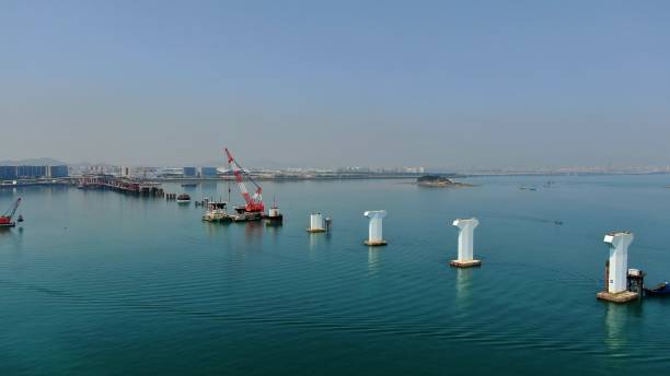 istock Sea crossing bridge, sea passage construction 1389814711