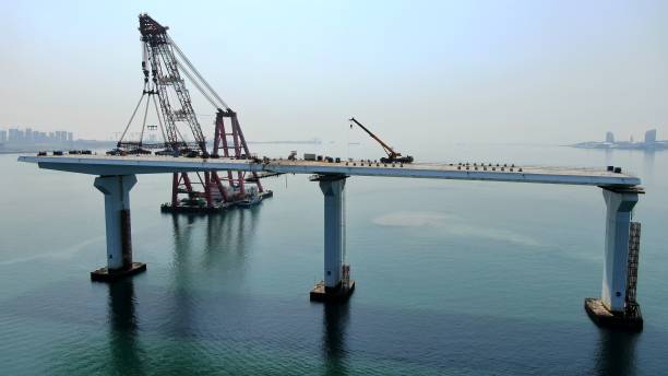 istock Sectional construction of Offshore Bridge 1389814714