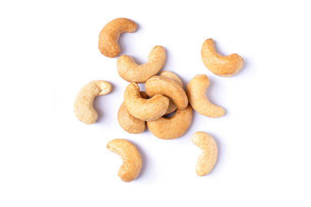 Cashew nut isolated on white background. stock photo