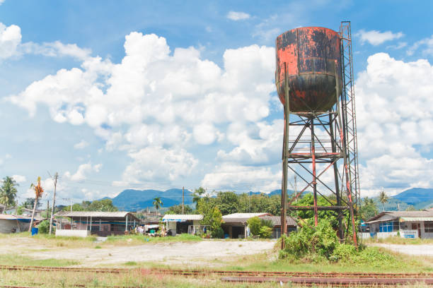 istock water tank  for an old steam train 1389825270