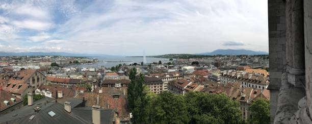 istock Aerial view of Geneva 1389828156