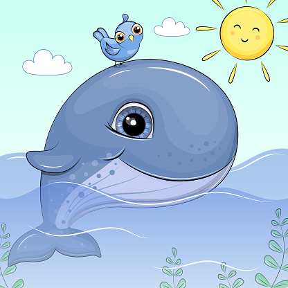 Free Blue Whale Clipart in AI, SVG, EPS or PSD