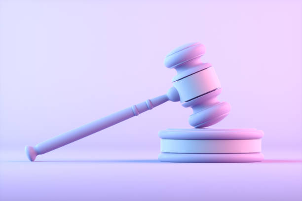 Gavel justice neon background 3d rendering of gavel justice neon background pink promise stock pictures, royalty-free photos & images