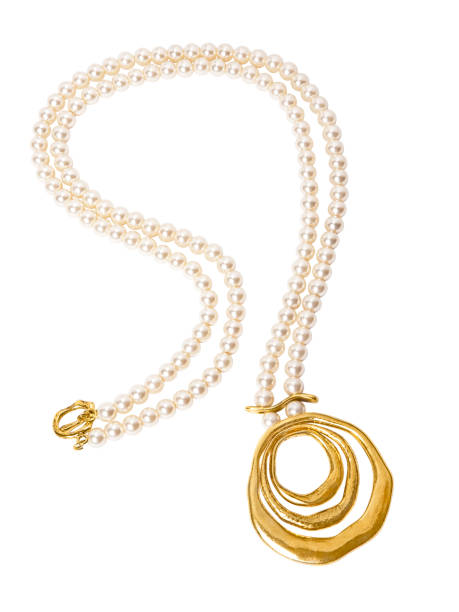istock Pearl necklace isolated on white background 1389845063