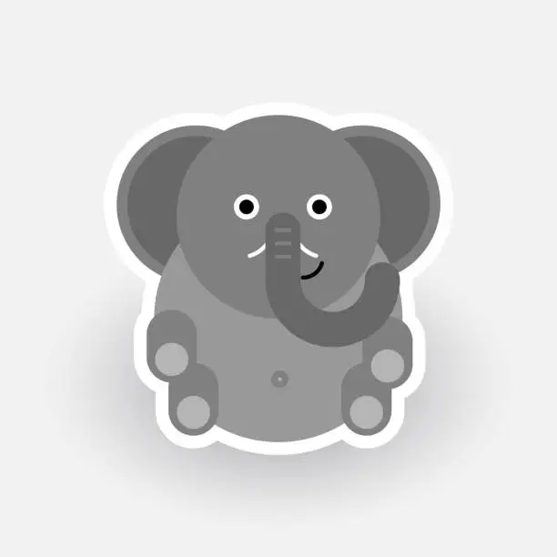 Vector illustration of Happy Elephant cartoon character