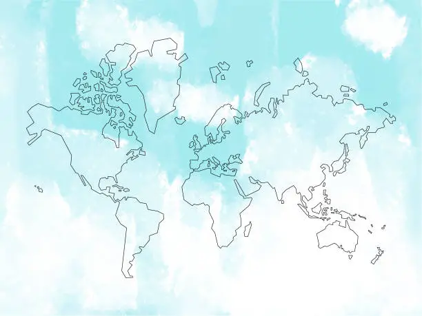 Vector illustration of World map texture effect