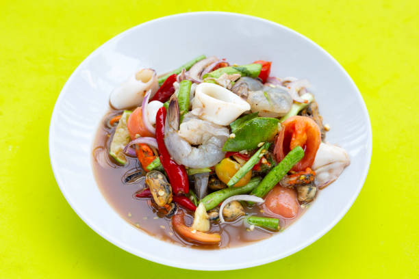 istock Thai spicy salad with seafood 1389849024