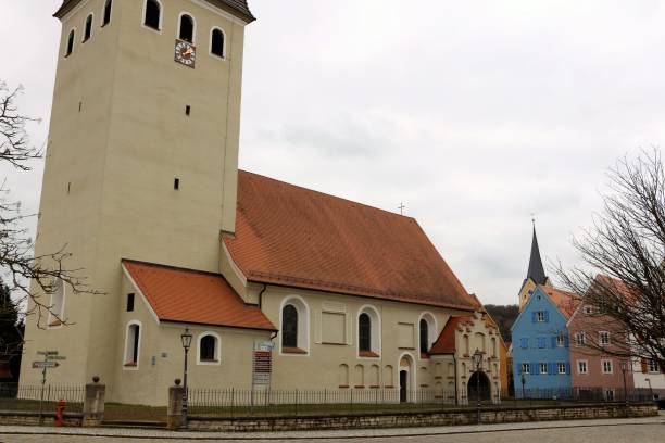 istock Cloudy winter day in Berching in Bavaria 1389853879