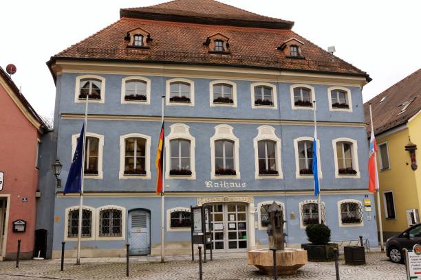 istock Cloudy winter day in Berching in Bavaria 1389853979