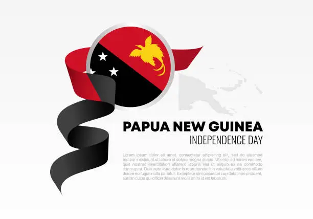 Vector illustration of Papua New Guinea Independence day background banner poster for national celebration on September 16.