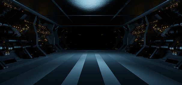 Futuristic Cyber Hall Studio Cyber Future Stage Corridor Advanced Black Colors Background Future Concept Art Used For Reveals