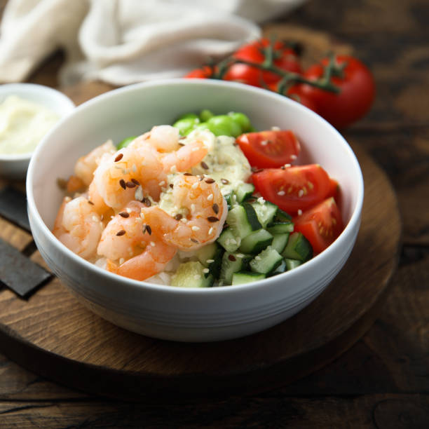istock Rice bowl with shrimps 1389858280