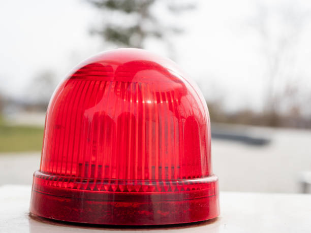 istock Lamps of the security system. red light bulbs. 1389860107