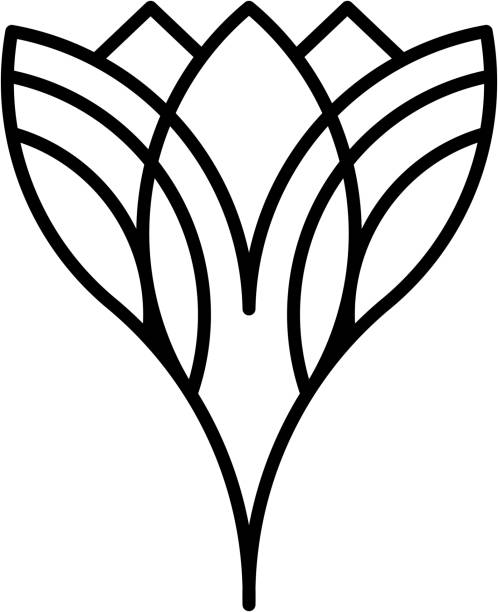 графический символ крокуса с мотивом гор - crocus stock illustrations
