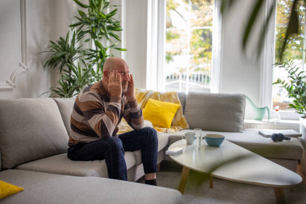 istock Depressed and pensive senior Caucasian man 1389864767