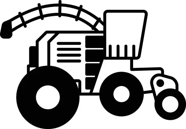 Vector illustration of silage harvester Vector Icon Design, Agricultural machinery Symbol, Industrial agriculture Vehicles Sign, Farming equipment Stock illustration, Forage harvester Concept,