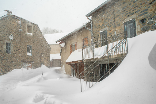 snowdrift in a French village