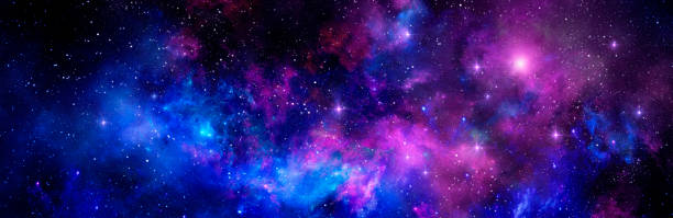 istock Cosmic background with starry sky and colorful nebula 1389868096