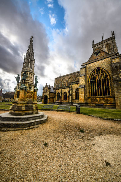 istock Courtyard And Fountain At Sherborne Abbey, UK 1389869845
