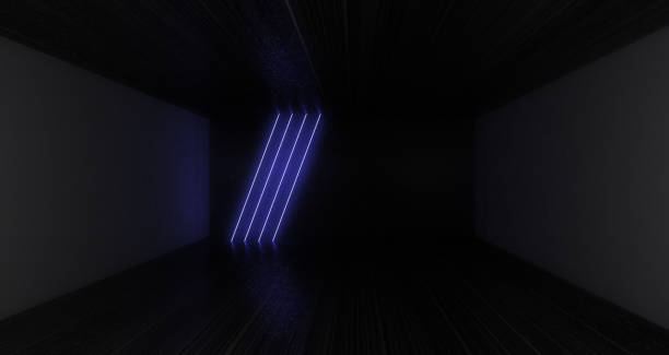 istock 3D abstract background with neon lights. neon tunnel  .space construction . .3d illustration 1389870660