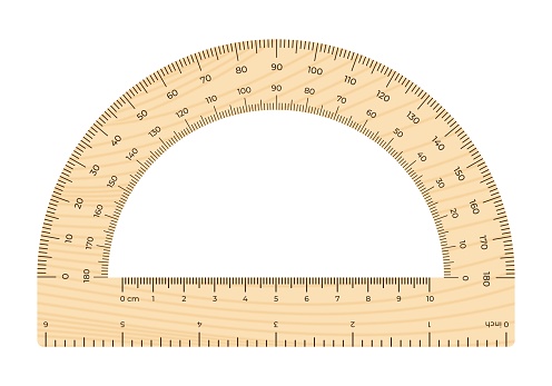Pradactor Ruler Vector Illustration Protractor Ruler Isolated On White Background ...